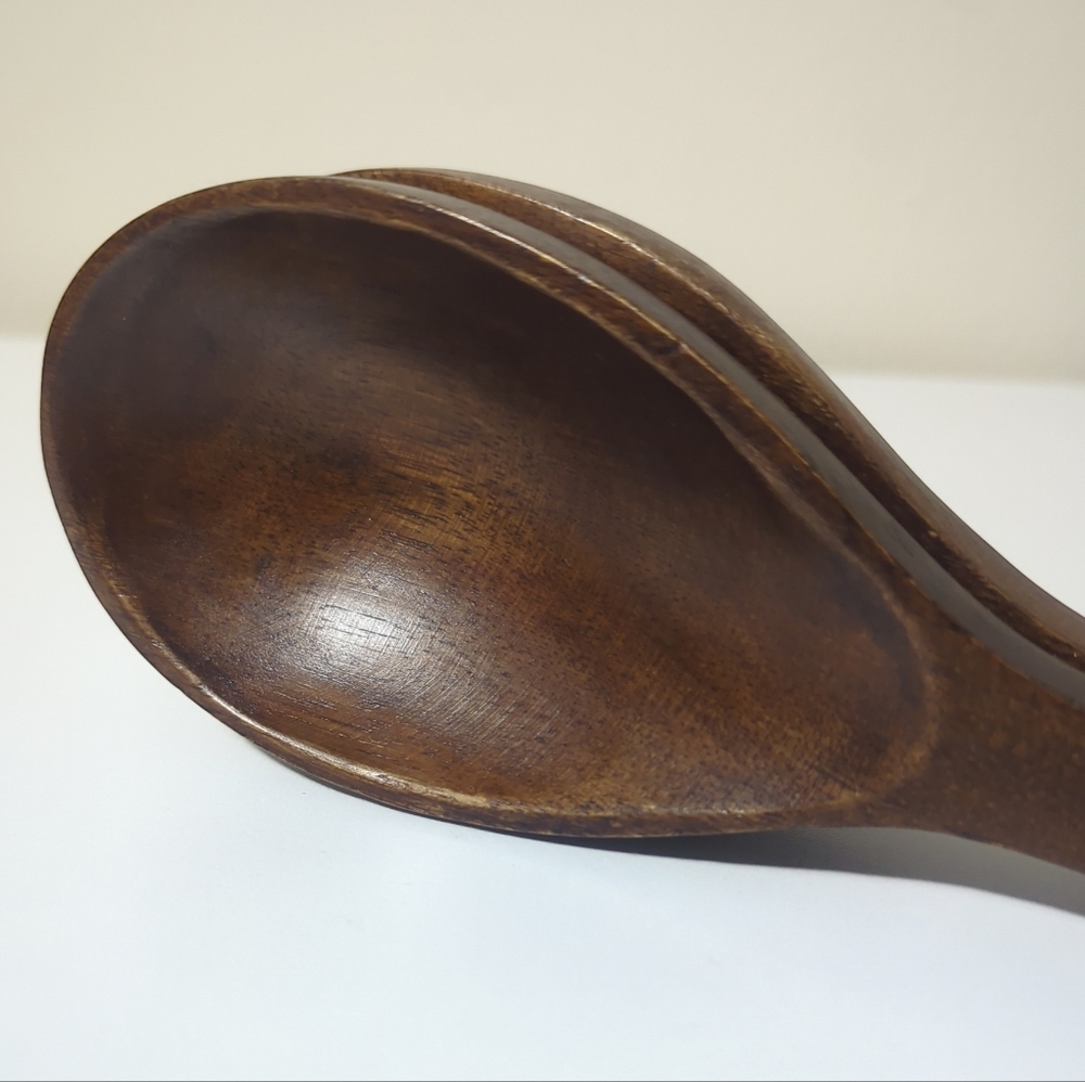 Crate & Barrel Two Tone Wood Black Salad Server Spoon Set